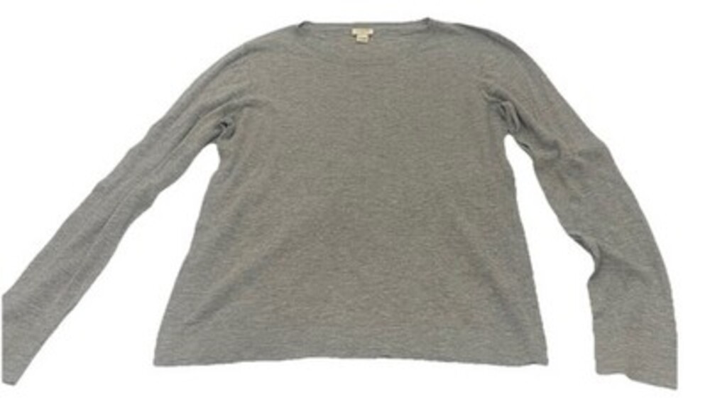 J.Crew Mens Gray Long Sleeve Knit Top Size Large Crew Neck Lightweight